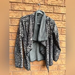 Lavena Animal Print Open‎ Front Sweater